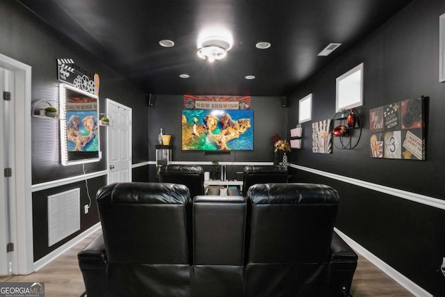 456 Crestmont Ln, Canton, GA 30114 - cinema room with wood finished floors and recessed lighting
