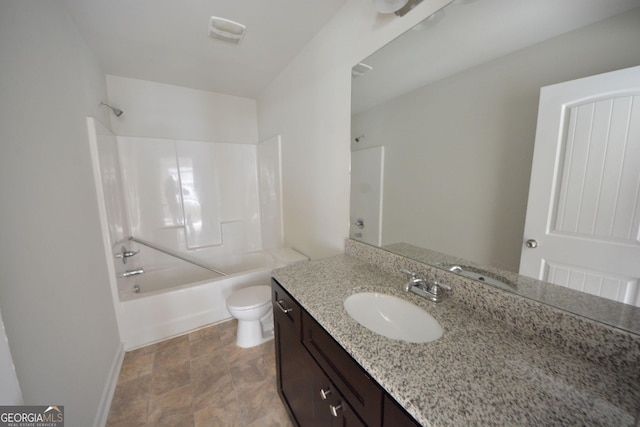 1560 Iris Walk, Jonesboro, GA 30238 - bathroom with stone finish flooring, vanity, toilet, and  shower combination