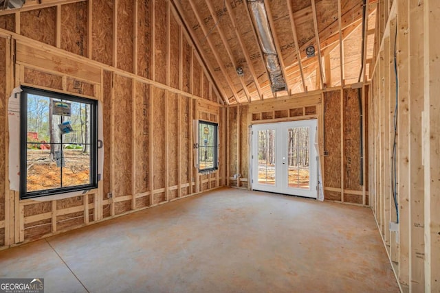 465 Stone Creek Dr, Hull, GA 30646 - miscellaneous room featuring french doors and high vaulted ceiling
