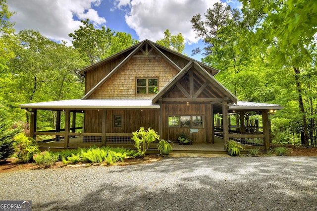 179 Huckleberry Ln, Ellijay, GA 30536 - view of front facade with covered porch and metal roof