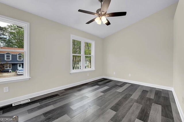 3571 Kennesaw Station Dr NW, Kennesaw, GA 30144 - spare room featuring ceiling fan, dark wood finished floors, and baseboards
