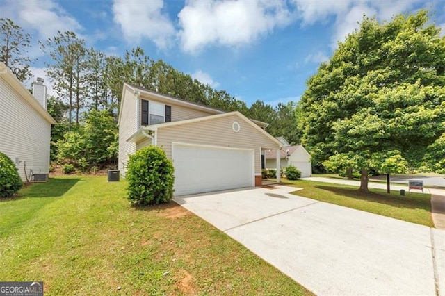 1023 Saint Augustine Pkwy, Locust Grove, GA 30248 - view of front of house featuring an attached garage, a front lawn, and concrete driveway