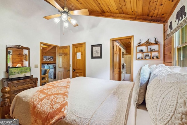 1600 My Mountain Rd, Morganton, GA 30560 - bedroom featuring wood ceiling and ceiling fan