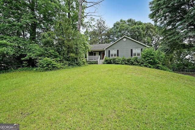 251 Lambeth Dr, Hiram, GA 30141 - view of front facade with a front lawn