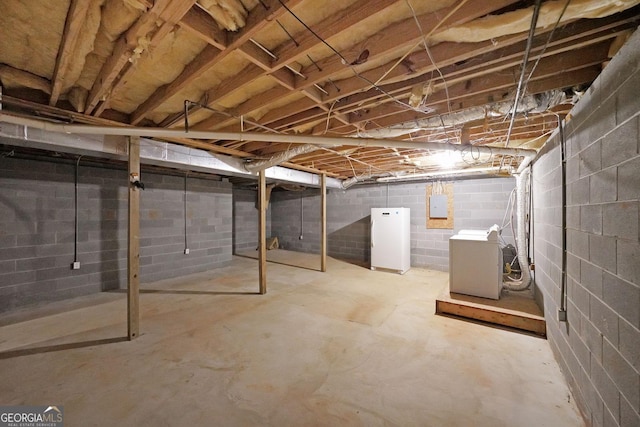 251 Lambeth Dr, Hiram, GA 30141 - unfinished below grade area with separate washer and dryer and electric panel