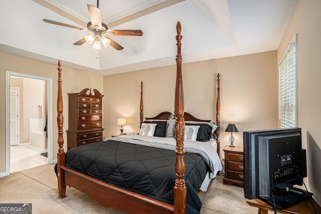 325 N Oakland Cir, Mcdonough, GA 30253 - carpeted bedroom featuring ensuite bathroom and ceiling fan
