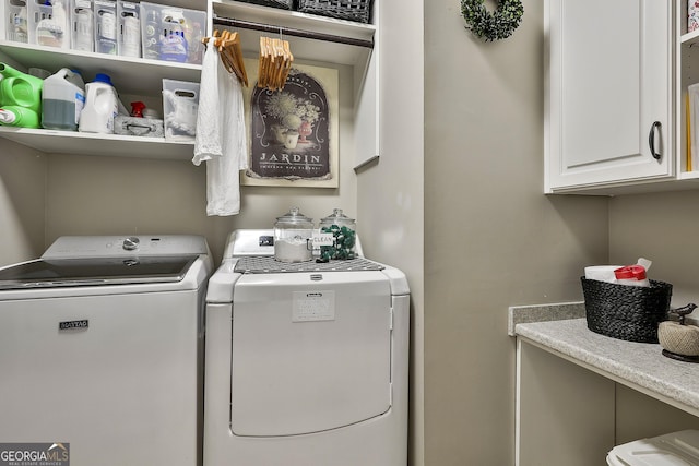 100 Rosemont, Peachtree City, GA 30269 - washroom featuring separate washer and dryer and cabinet space