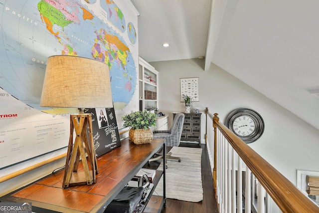 100 Rosemont, Peachtree City, GA 30269 - office area featuring wood finished floors and recessed lighting