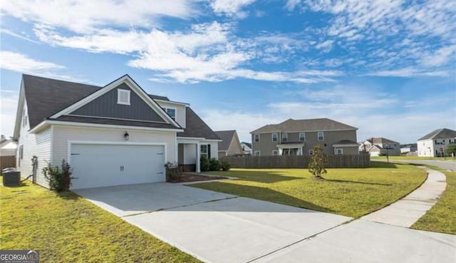 118 Grimsby Rd, Savannah, GA 31407 - view of front of property with driveway, a residential view, central AC unit, and board and batten siding