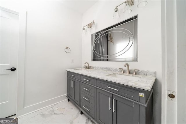 140 Racine St, Atlanta, GA 30314 - full bath featuring marble look tile flooring and double vanity