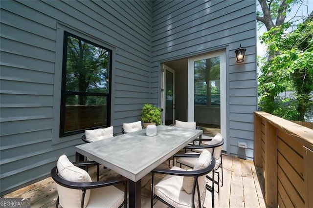 140 Racine St, Atlanta, GA 30314 - wooden deck with outdoor dining area