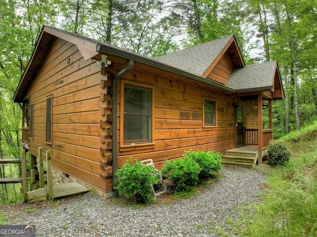 120 Christopher Dr, Ellijay, GA 30540 - view of side of home featuring a shingled roof and log siding