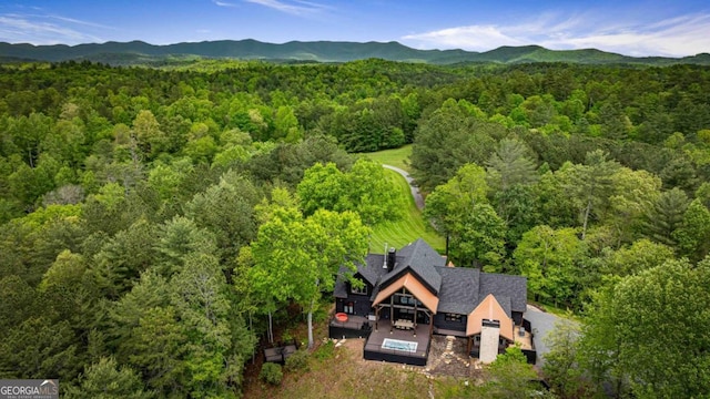 312 Charles Rd, Ellijay, GA 30540 - view from above of property featuring a forest and a mountainous background