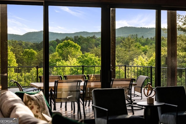 312 Charles Rd, Ellijay, GA 30540 - sunroom / solarium with a wooded view and a mountain view