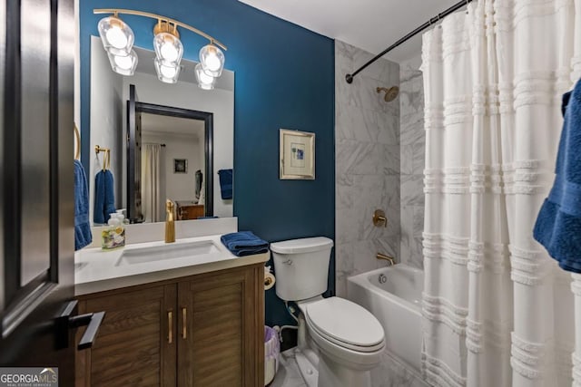 312 Charles Rd, Ellijay, GA 30540 - bathroom featuring vanity and shower / bath combo with shower curtain