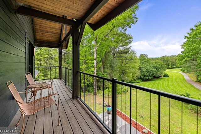 312 Charles Rd, Ellijay, GA 30540 - deck featuring a forest view