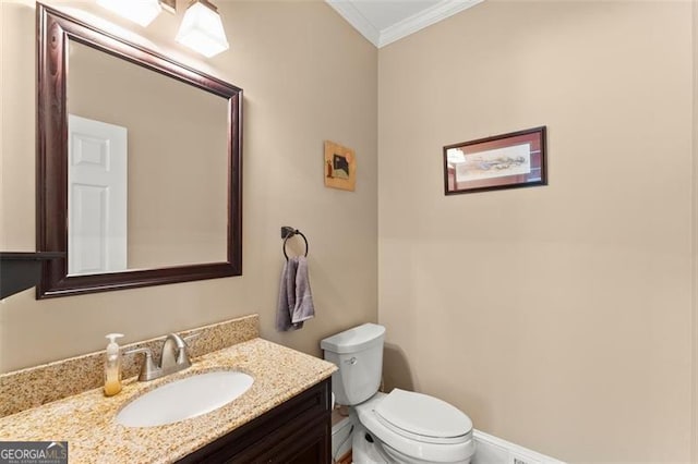 194 Sentinel Pl SE, Marietta, GA 30067 - half bath with ornamental molding, toilet, and vanity
