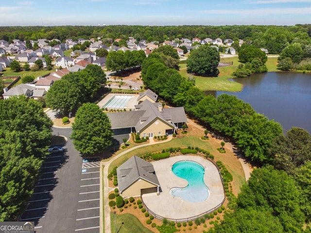 40 Wimberly Way, Covington, GA 30016 - aerial view of residential area featuring a large body of water and a pool