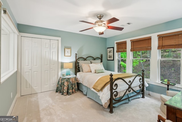 61 Deer Run Rdg, Big Canoe, GA 30143 - carpeted bedroom with a closet, baseboards, and ceiling fan