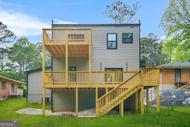 2318 Polar Rock Ter, Atlanta, GA 30315 - back of property featuring a wooden deck and stairway