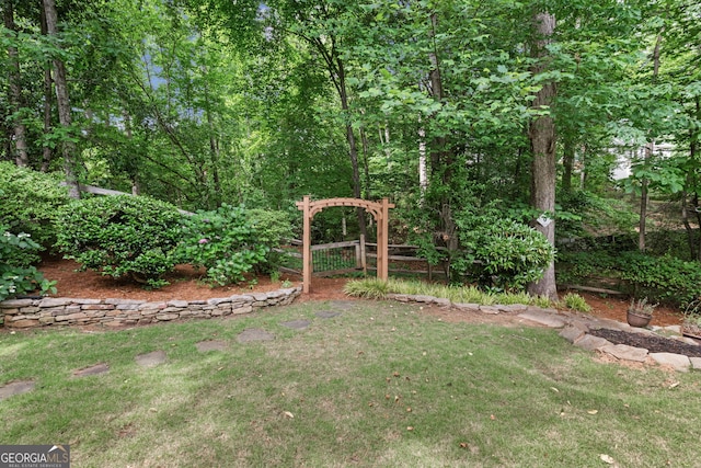 420 Windswept Ct, Roswell, GA 30075 - view of green lawn featuring a gate
