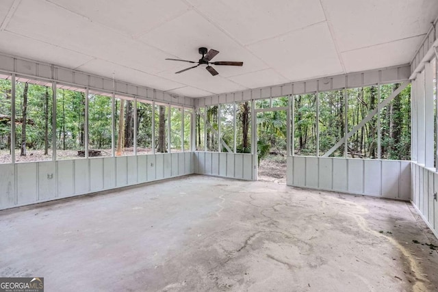 9 Windsor Way, Newnan, GA 30263 - unfurnished sunroom with ceiling fan