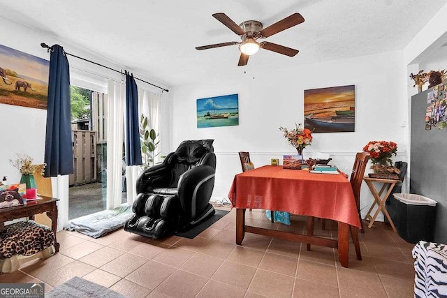 1150 Rankin St Unit 19O, Stone Mountain, GA 30083 - dining area with a ceiling fan and tile patterned floors