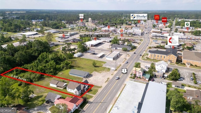 298 S Main St, Baxley, GA 31513 - aerial view of property and surrounding area with property parcel outlined