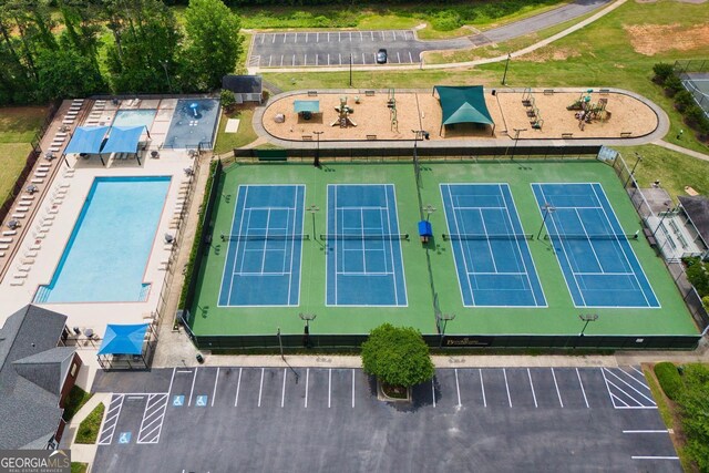 6317 Benbrooke Overlook NW, Acworth, GA 30101 - drone / aerial view of a pool area