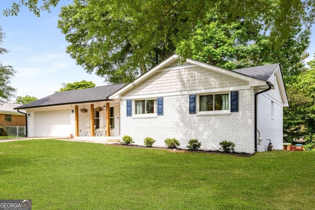 3890 Cherrydale Ln SE, Smyrna, GA 30082 - single story home with an attached garage, a front lawn, brick siding, and concrete driveway