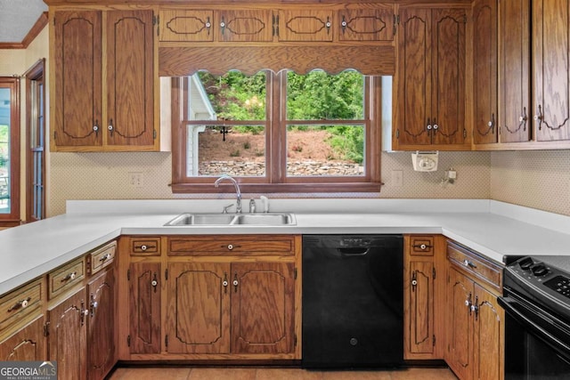 357 Breeze Hill Ln, Canton, GA 30114 - kitchen featuring black appliances, healthy amount of natural light, and light countertops