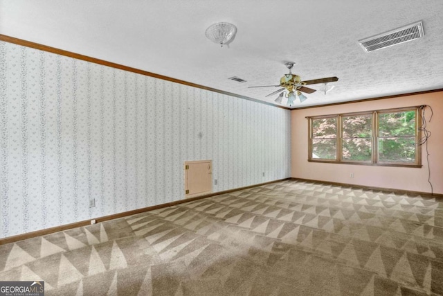 357 Breeze Hill Ln, Canton, GA 30114 - carpeted spare room with crown molding and ceiling fan