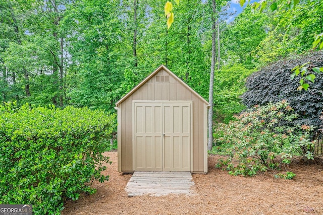 view of shed