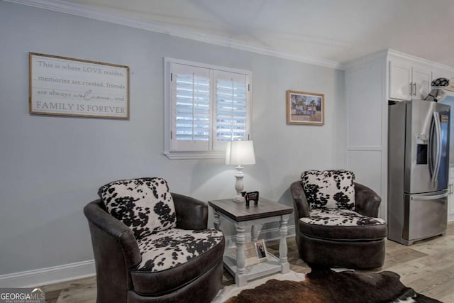118 Arrowhead Dr, Cartersville, GA 30120 - sitting room with light wood-type flooring, ornamental molding, and baseboards