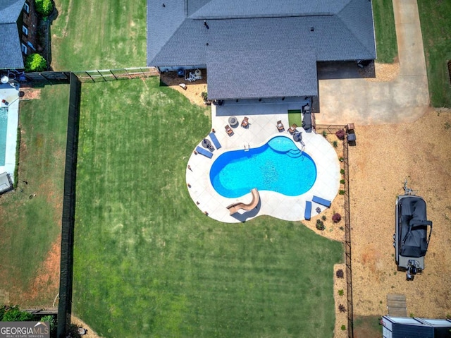 118 Arrowhead Dr, Cartersville, GA 30120 - view from above of property featuring a pool