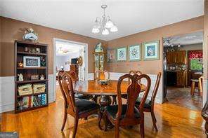 1822 Morgan Rd, Canton, GA 30115 - dining area featuring a chandelier and wood finished floors