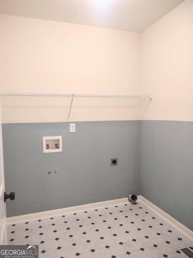 308 Bell Isle, Mcdonough, GA 30252 - washroom with washer hookup, hookup for an electric dryer, and baseboards