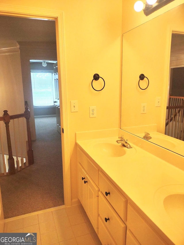 308 Bell Isle, Mcdonough, GA 30252 - bathroom with double vanity and tile patterned floors