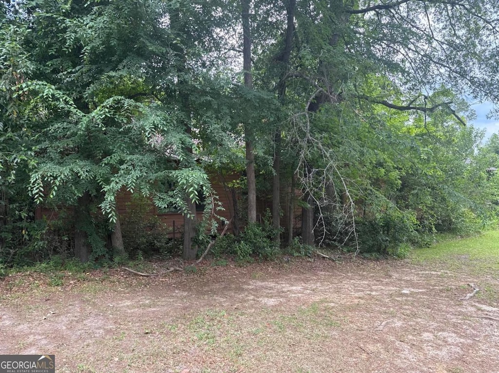 view of wooded area