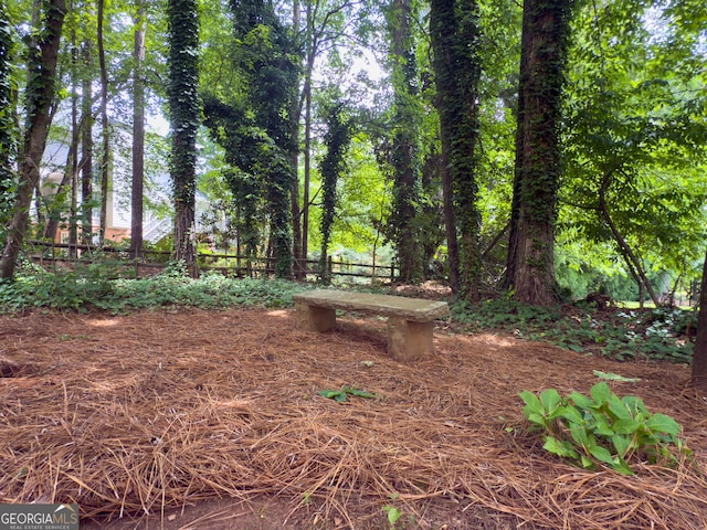view of yard featuring fence