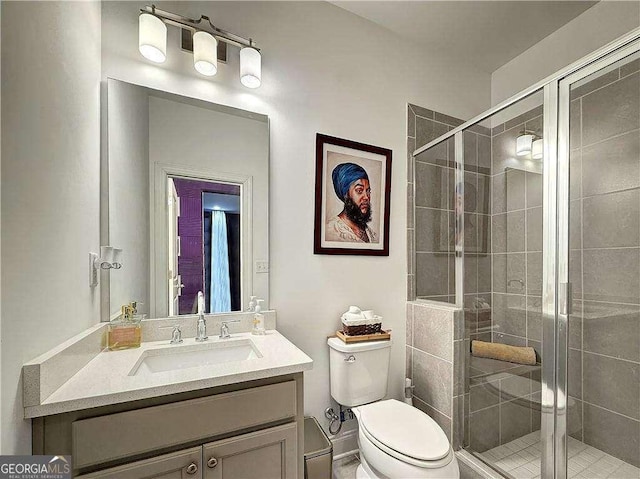 1127 Provence Ln, Decatur, GA 30033 - full bathroom with a stall shower, toilet, and vanity
