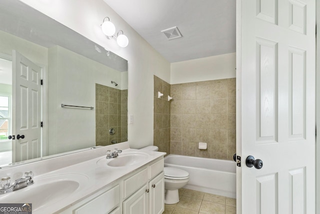 3153 Daleview Way SW, Atlanta, GA 30331 - bathroom featuring double vanity, tile patterned flooring, and shower / tub combination