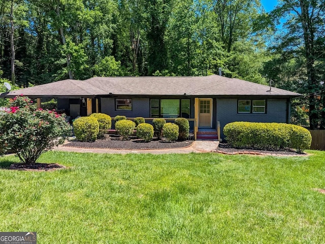 3193 Trasher Cir, Decatur, GA 30032 - ranch-style house featuring a front lawn, brick siding, and a shingled roof