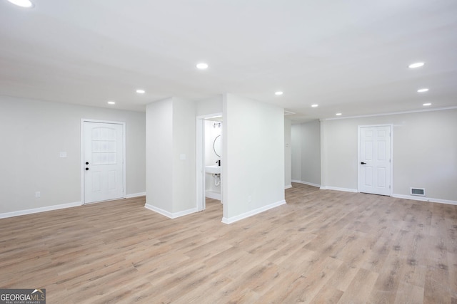 3193 Trasher Cir, Decatur, GA 30032 - basement featuring recessed lighting, baseboards, and light wood finished floors