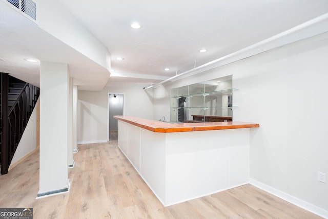 3193 Trasher Cir, Decatur, GA 30032 - indoor wet bar with recessed lighting, stairs, wood finished floors, and baseboards