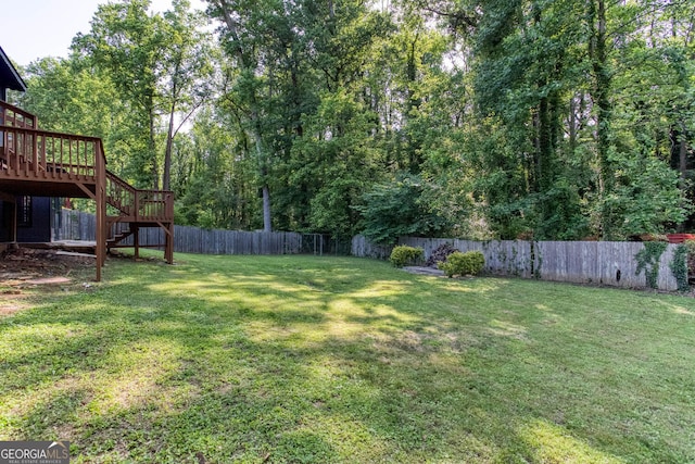 3193 Trasher Cir, Decatur, GA 30032 - view of yard featuring stairway and a wooden deck