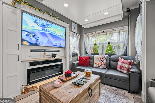 344 Choestoe Falls Cir, Blairsville, GA 30512 - living room with recessed lighting and a glass covered fireplace