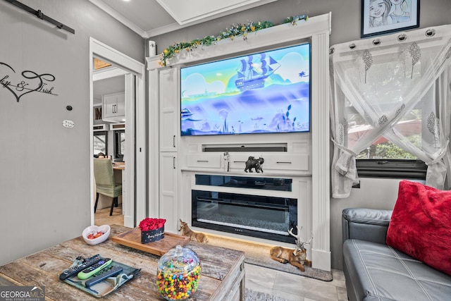 344 Choestoe Falls Cir, Blairsville, GA 30512 - living area with ornamental molding
