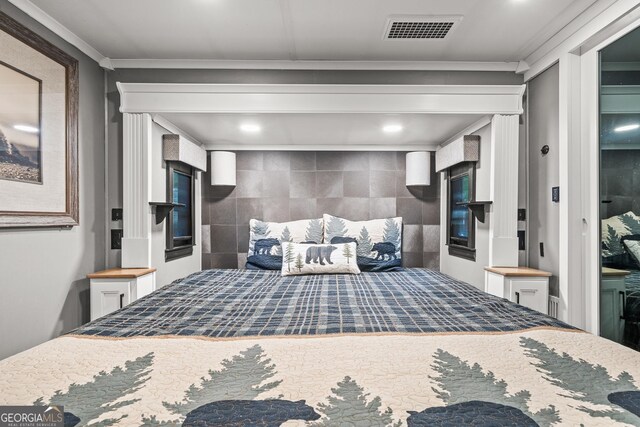 344 Choestoe Falls Cir, Blairsville, GA 30512 - bedroom featuring ornamental molding and recessed lighting