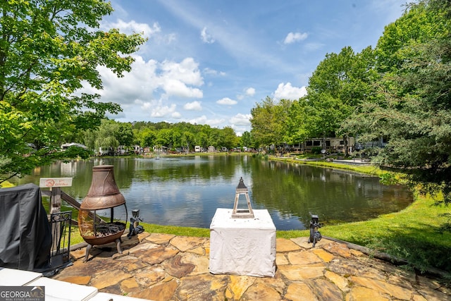 344 Choestoe Falls Cir, Blairsville, GA 30512 - view of patio / terrace featuring a water view